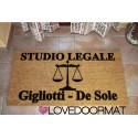 Personalized Doormat - Law Firm, Your Name, Symbol - internal use, in natural coconut cm. 100x50x2 LOVEDOORMAT Registered Trademark Handmade in Italy