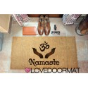 Custom indoor doormat - Namaste - in natural coconut cm. 100x50x2 LOVEDOORMAT Registered Trademark Handmade in Italy