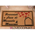 Custom indoor doormat - Welcome home, Your Text - in natural coconut cm. 100x50x2 LOVEDOORMAT Registered Trademark Handmade in Italy