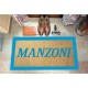 Custom indoor doormat - Text and border - in natural coconut cm. 100x50x2 OVEDOORMAT Registered Trademark Handmade in Italy