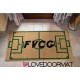 Custom indoor doormat - Initials and Soccer Field - in natural coconut cm. 100x50x2 OVEDOORMAT Registered Trademark Handmade in 