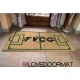 Custom indoor doormat - Initials and Soccer Field - in natural coconut cm. 100x50x2 OVEDOORMAT Registered Trademark Handmade in 