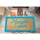 Custom indoor doormat - 2 Lines and border - in natural coconut LOVEDOORMAT Registered Trademark Handmade in Italy