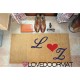 Felpudo interior personalizado - Tus iniciales y tu corazón - coco natural LOVEDOORMAT Marca registrada hecha a mano en Italia
