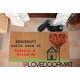 Custom indoor doormat - Heart Tree House - in natural coconut  LOVEDOORMAT Registered Trademark Handmade in Italy