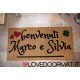 Zerbino Personalizzato da interno - Cuori Quadrifoglio Nomi - in cocco naturale LOVEDOORMAT Marchio Registrato Handmade in Italy