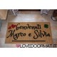 Zerbino Personalizzato da interno - Cuori Quadrifoglio Nomi - in cocco naturale LOVEDOORMAT Marchio Registrato Handmade in Italy