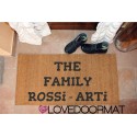 Custom indoor doormat - The Family- in natural coconut cm. 100x50x2 LOVEDOORMAT Registered Trademark Handmade in Italy