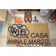 Custom indoor doormat - Free Wi-Fi Inside - in natural coconut LOVEDOORMAT Registered Trademark Handmade in Italy