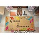 Custom indoor doormat - Footprints and Text - in natural coconut LOVEDOORMAT Registered Trademark Handmade in Italy