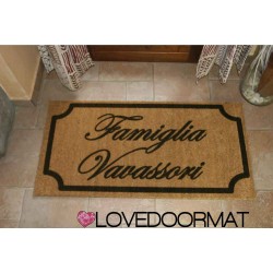 Custom indoor doormat - Very Classic - in natural coconut cm. 100x50x2 LOVEDOORMAT Registered Trademark Handmade in Italy