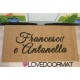 Felpudo interior personalizado - 2 nombres - coco natural LOVEDOORMAT Marca registrada hecha a mano en Italia