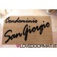 Custom indoor doormat - Condominium name - in natural coconut LOVEDOORMAT Registered Trademark Handmade in Italy
