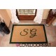 Custom indoor doormat - 2 Initials and Borders - in natural coconut LOVEDOORMAT Registered Trademark Handmade in Italy