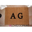 Custom indoor doormat - Your Initials - in natural coconut cm. 100x50x2 LOVEDOORMAT Registered Trademark Handmade in Italy