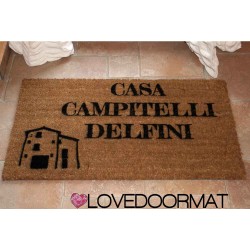Custom indoor doormat - Your House or Farmhouse Name - in natural coconut cm. 100x50x2 LOVEDOORMAT Registered Trademark Handmade in Italy