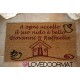 Zerbino Personalizzato da interno - Nido Bello e Tuo Testo - in cocco naturale LOVEDOORMAT Marchio Registrato Handmade in Italy