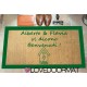 Custom indoor doormat - House, Borders and Your Text - in natural coconut LOVEDOORMAT Registered Trademark Handmade in Italy
