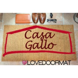 Custom indoor doormat - Your Name Your House - in natural coconut cm. 100x50x2 LOVEDOORMAT Registered Trademark Handmade in Italy