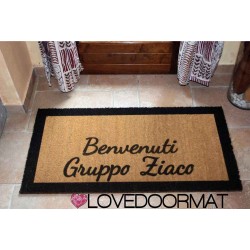 Custom indoor doormat - Borders, Welcome- in natural coconut cm. 100x50x2 LOVEDOORMAT Registered Trademark Handmade in Italy