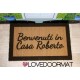 Custom indoor doormat - Borders, Welcome- in natural coconut LOVEDOORMAT Registered Trademark Handmade in Italy