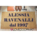 Custom indoor doormat - Your Year and Your Text - in natural coconut cm. 100x50x2 LOVEDOORMAT Registered Trademark Handmade in Italy