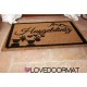 Custom indoor doormat - Your Mountain Home and Your Text - in natural coconut LOVEDOORMAT Registered Trademark Handmade in Italy