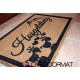 Custom indoor doormat - Your Mountain Home and Your Text - in natural coconut LOVEDOORMAT Registered Trademark Handmade in Italy