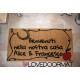 Custom indoor doormat - Horseshoe, Apple and Your Text - in natural coconut LOVEDOORMAT Registered Trademark Handmade in Italy