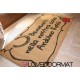 Custom indoor doormat - Horseshoe, Apple and Your Text - in natural coconut LOVEDOORMAT Registered Trademark Handmade in Italy
