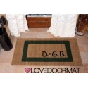 Custom indoor doormat - Your Text and Rectangle frame - in natural coconut cm. 100x50x2 LOVEDOORMAT Registered Trademark Handmade in Italy