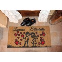 Custom indoor doormat - Your Names, Him, Her, Love, Hearts, Balloons - in natural coconut cm. 100x50x2 LOVEDOORMAT Registered Trademark Handmade in Italy