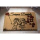 Custom indoor doormat - Your Names, Him, Her, Love, Hearts, Balloons - in natural coconut LOVEDOORMAT Registered Trademark Handm