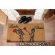 Custom indoor doormat - Your Names, Him, Her, Love, Hearts, Balloons - in natural coconut LOVEDOORMAT Registered Trademark Handm