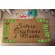 Custom indoor doormat - Your Text, Christmas Wreath - in natural coconut LOVEDOORMAT Registered Trademark Handmade in Italy