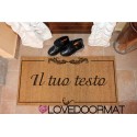 Custom indoor doormat - Your Text and  Adorable Frame - in natural coconut cm. 100x50x2 LOVEDOORMAT Registered Trademark Handmade in Italy