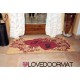 Custom indoor doormat - Your Initials, and Frame, Hearts Flowers - in natural coconut LOVEDOORMAT Registered Trademark Handmade 