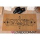 Custom indoor doormat - Your text, retro frame - in natural coconut LOVEDOORMAT Registered Trademark Handmade in Italy
