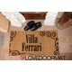 Custom indoor doormat - Your Text, Swirls Frame - in natural coconut LOVEDOORMAT Registered Trademark Handmade in Italy