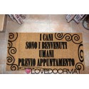 Custom indoor doormat - Your Text, Swirls Frame - in natural coconut cm. 100x50x2 LOVEDOORMAT Registered Trademark Handmade in Italy