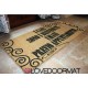Custom indoor doormat - Your Text, Swirls Frame - in natural coconut LOVEDOORMAT Registered Trademark Handmade in Italy
