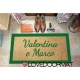 Custom indoor doormat - Your Names and Borders - in natural coconut LOVEDOORMAT Registered Trademark Handmade in Italy