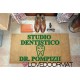 Custom indoor doormat - Dentist Office Smile, Your Name, profession symbol - in natural coconut LOVEDOORMAT Registered Trademark