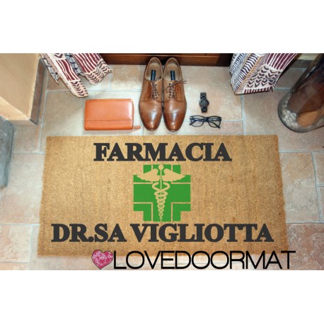 Personalized Doormat - Pharmacy Studio - internal use, in natural coconut LOVEDOORMAT