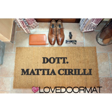 Personalized Doormat - Professional Firm and Your Name - internal use, in natural coconut LOVEDOORMAT